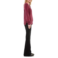 Bow-Trim Roundneck Cashmere-Blend Sweater