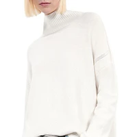 Oversized Cashmere-Blend Mockneck Sweater