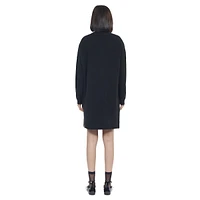 Cashmere-Blend Funnel-Neck Mini Sweater Dress