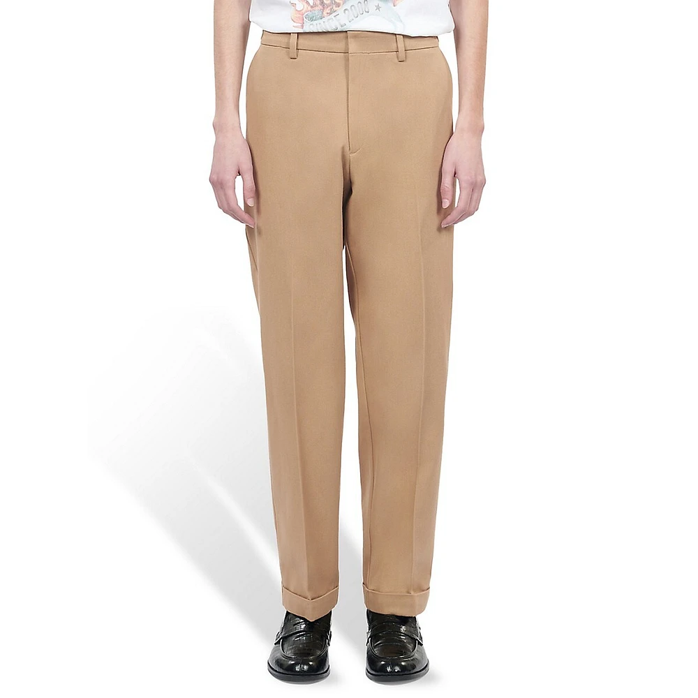 Cuffed Straight-Cut Trousers