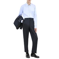 Cuffed Wool-Blend Dress Pants