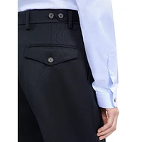 Cuffed Wool-Blend Dress Pants