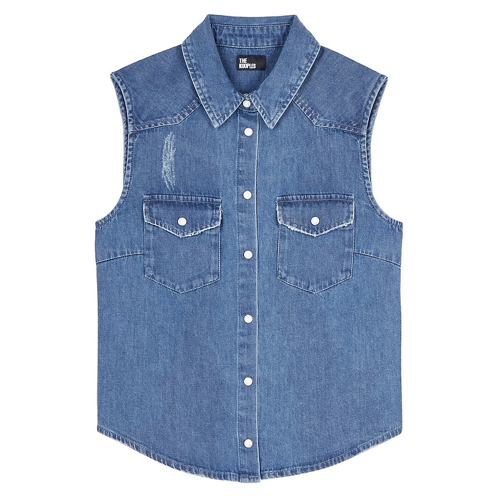 Sleeveless Denim Shirt