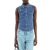 Sleeveless Denim Shirt