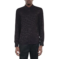 Tonal Heart Jacquard Fitted Shirt