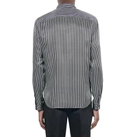 Striped Silk-Blend Fitted Shirt