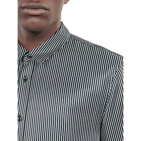 Striped Silk-Blend Fitted Shirt