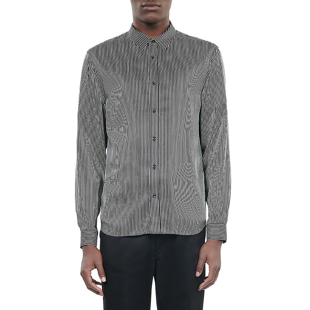 Striped Silk-Blend Fitted Shirt