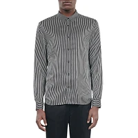 Striped Silk-Blend Fitted Shirt