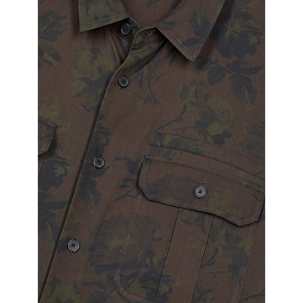 Floral-Print Pocket Shirt