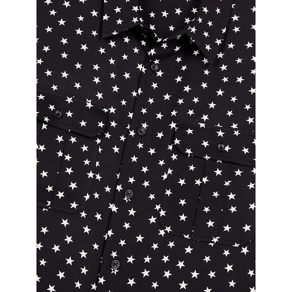 Star-Print Pocket Shirt