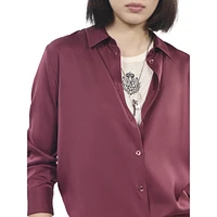 Straight-Fit Stretch-Silk Shirt