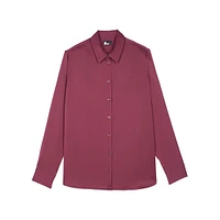 Straight-Fit Stretch-Silk Shirt