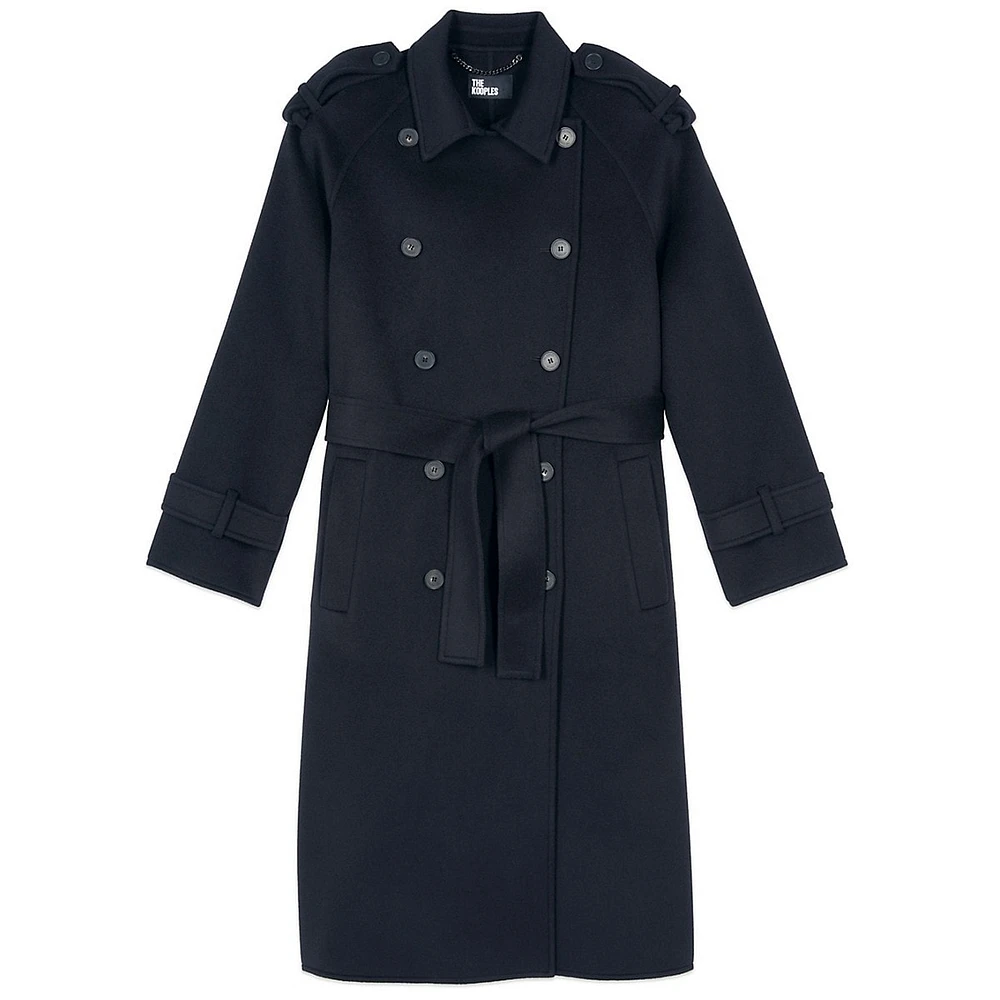 Wool-Blend Belted Trench Coat