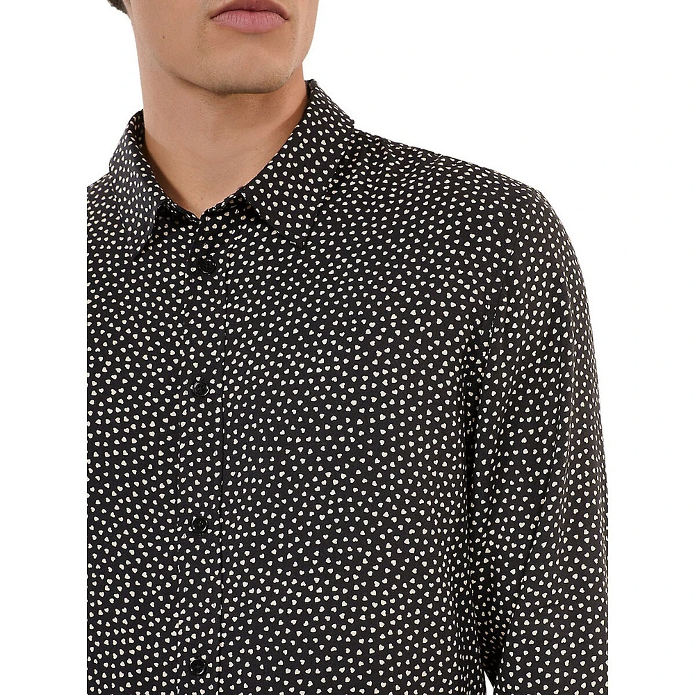 Slim-Fit Scattered Heart Shirt