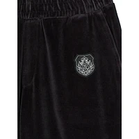 Velvet Wide-Leg Track Pants