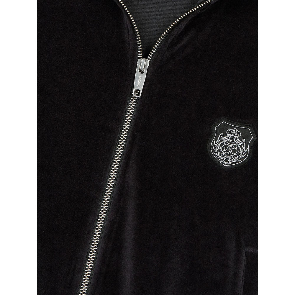 Velvet Logo Zip Sweatshirt