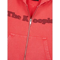 Logo Zip-Up Fleece Cropped Hoodie