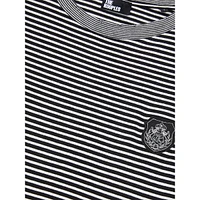 Long-Sleeve Blazon-Patch Striped T-Shirt