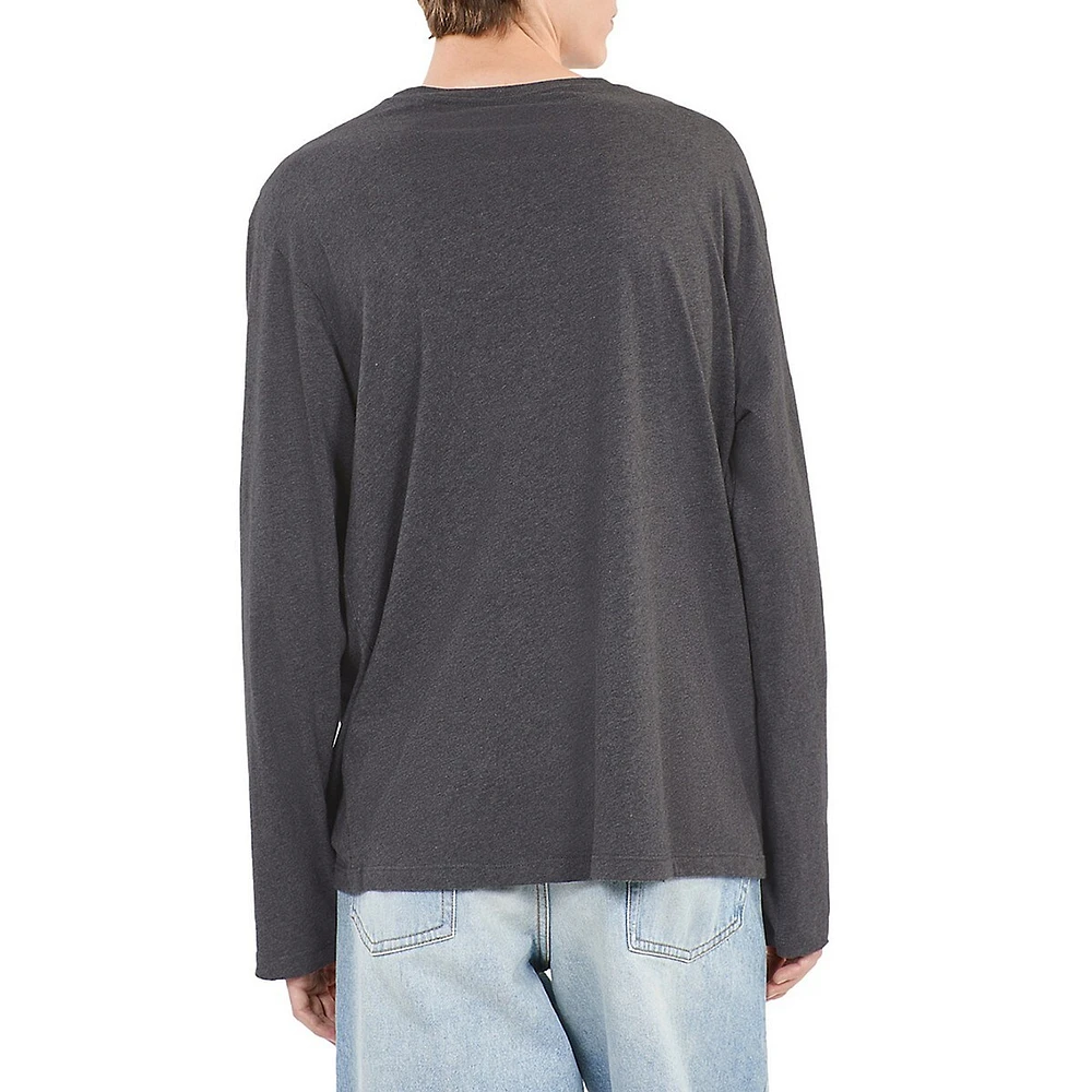 Long-Sleeve Solid-Colour T-Shirt