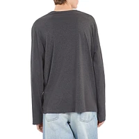 Long-Sleeve Solid-Colour T-Shirt