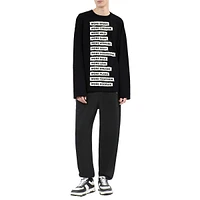 Oversize Long-Sleeve Lettered T-Shirt