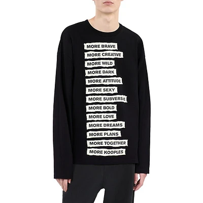 Oversize Long-Sleeve Lettered T-Shirt