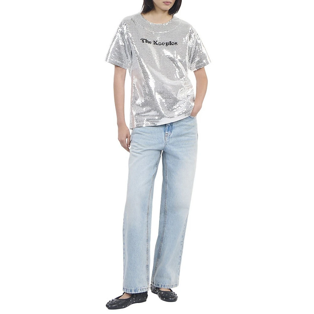 Logo Allover Sequin T-Shirt