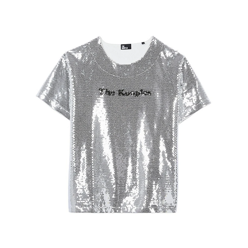 Logo Allover Sequin T-Shirt