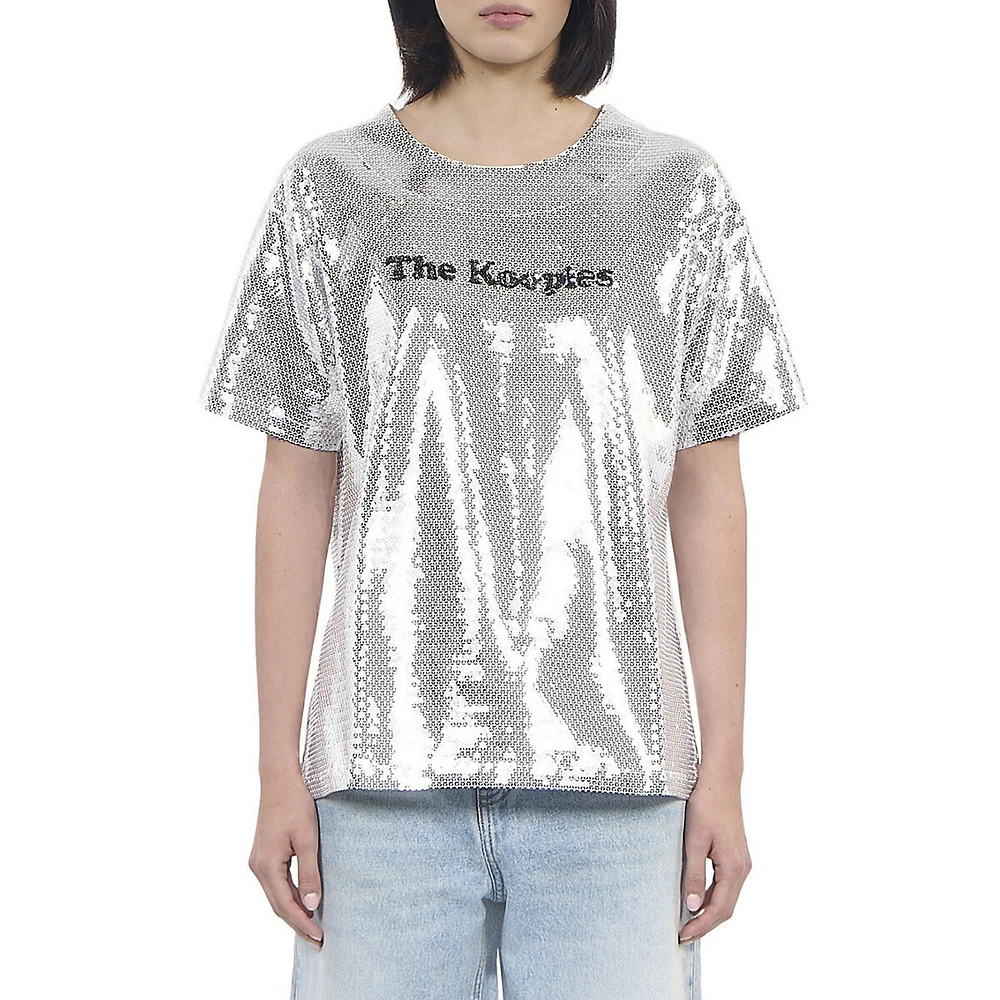 Logo Allover Sequin T-Shirt