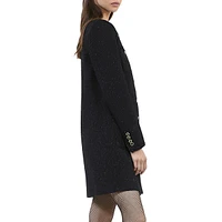 Long-Sleeve Shimmering Tweed Mini Dress