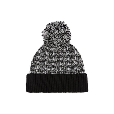 Wool-Blend Sequined Tweed Pom-Pom Toque