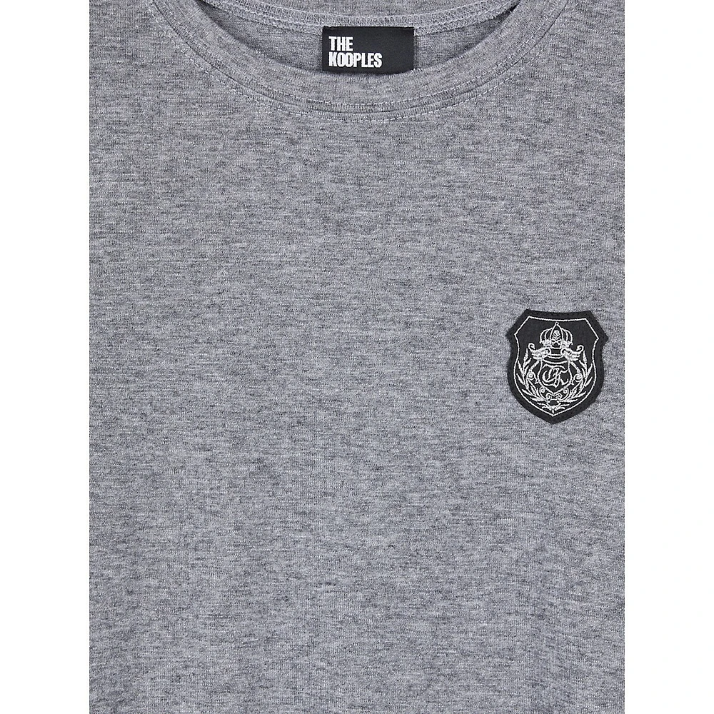 Blazon-Patch Long-Sleeve Wool-Blend T-Shirt