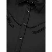 Fitted Western-Style Satin Shirt