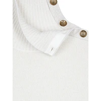 Wool & Cashmere-Blend Button-Shoulder Sweater