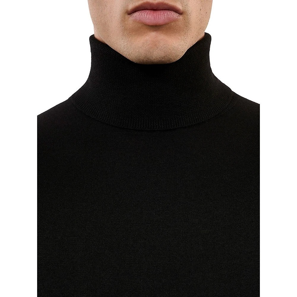 Fitted Wool Turtleneck Sweater