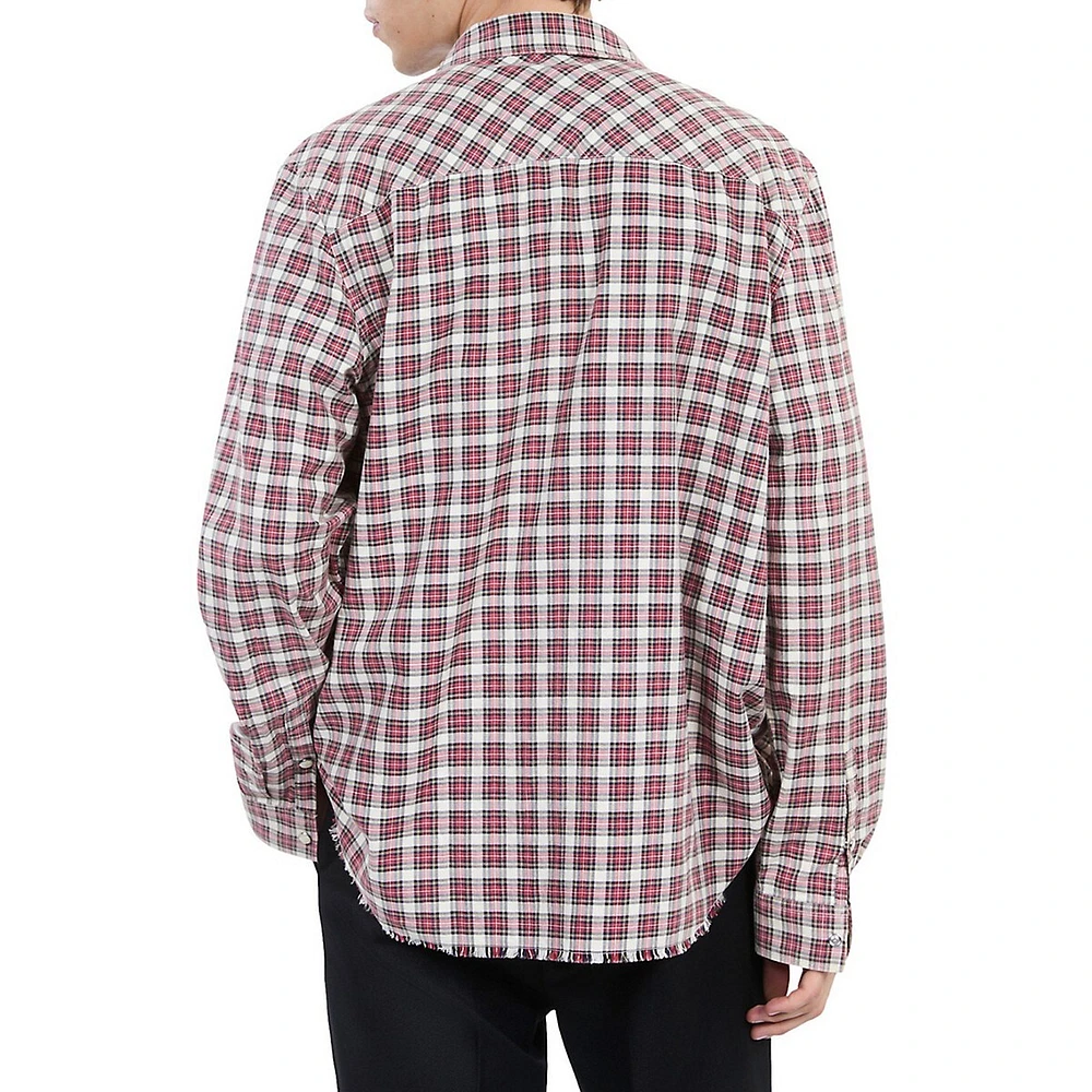 Frayed-Hem Check Shirt