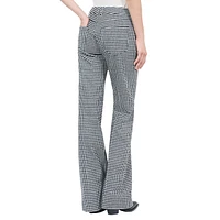 Vichy Wool-Blend Gingham Flared Pants