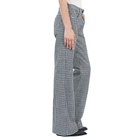 Vichy Wool-Blend Gingham Flared Pants