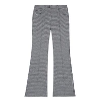 Vichy Wool-Blend Gingham Flared Pants