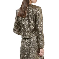 Golden Sequin-Embroidered Jacket