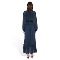 Silk Tied Empire-Waist Midi Dress