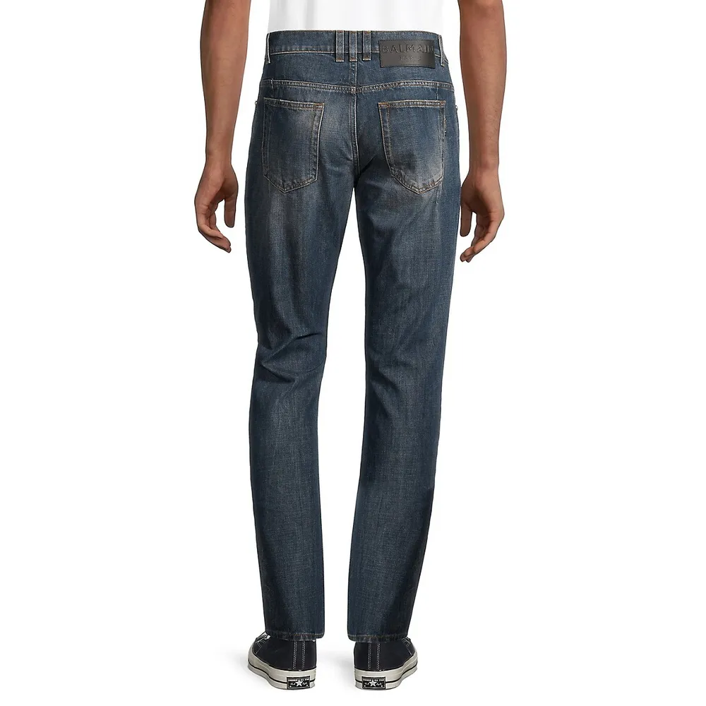 Slim-Fit Stonewashed Jeans