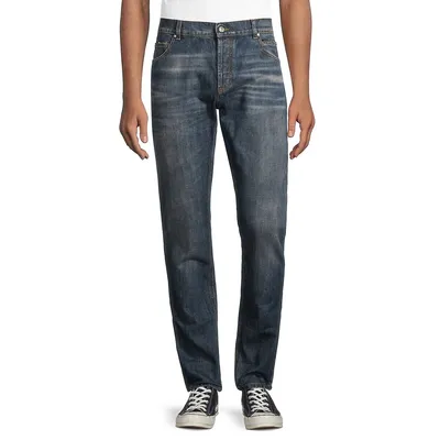 Slim-Fit Stonewashed Jeans