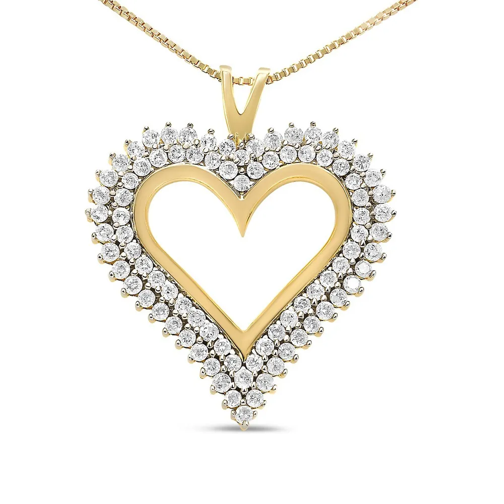 10k white gold diamond heart necklace