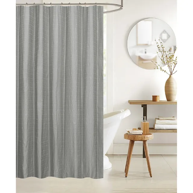 Embossed Shower Curtain With C Hooks