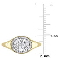 1/4 Ct Oval And Round-cut Diamond Ring 14k Yellow Gold