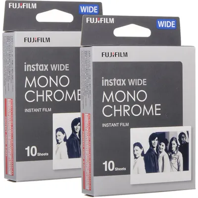 2x Fujifilm Instax Wide Monochrome Instant Film (10 Exposures)