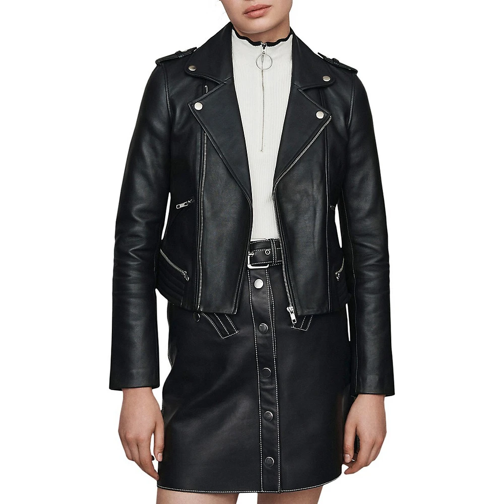 Basalt Leather Biker Jacket