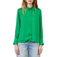 Straight-Fit Cecily Silk Shirt